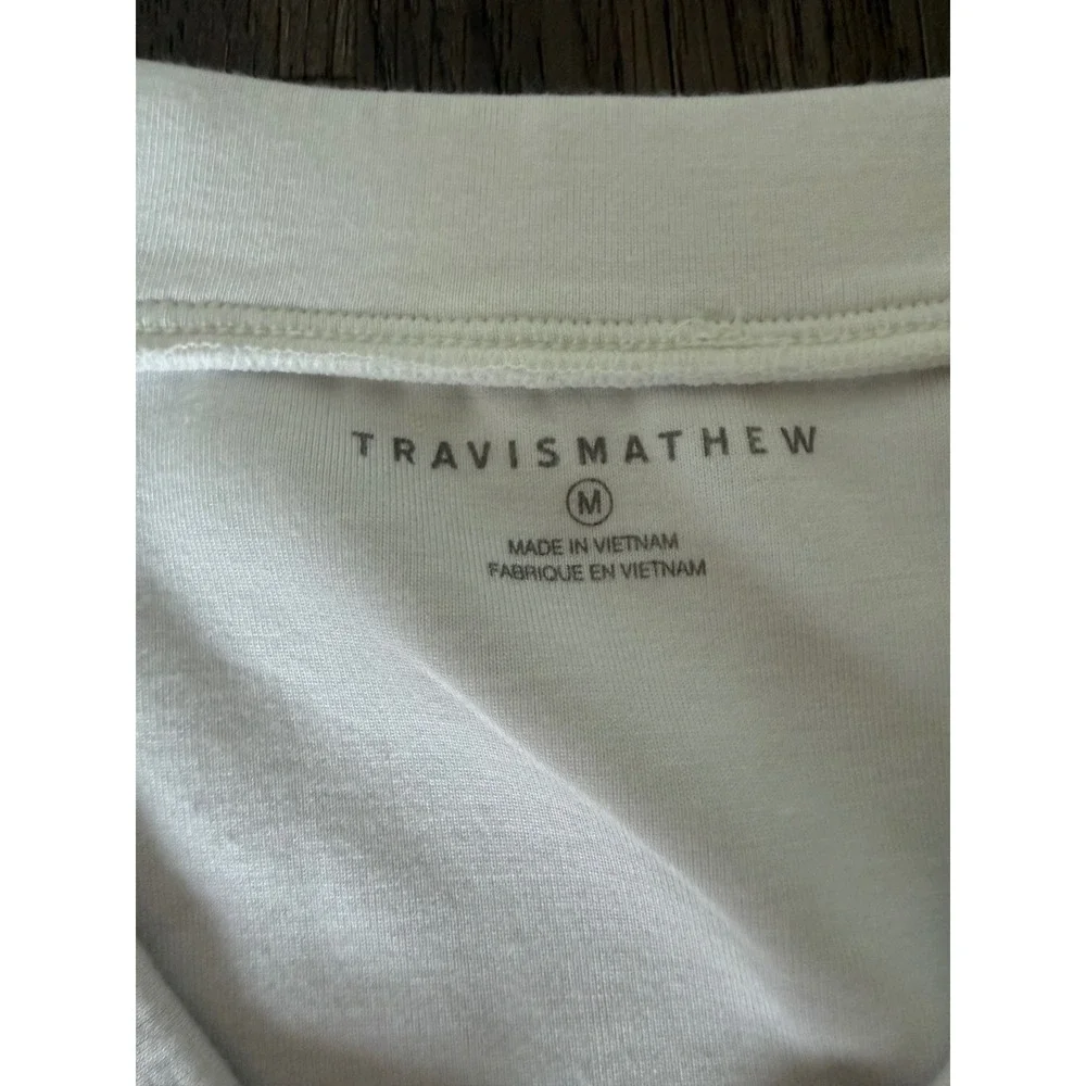 TravisMathew White V-Neck Sweater Vest Viscose Blend Womens Size Medium Golf